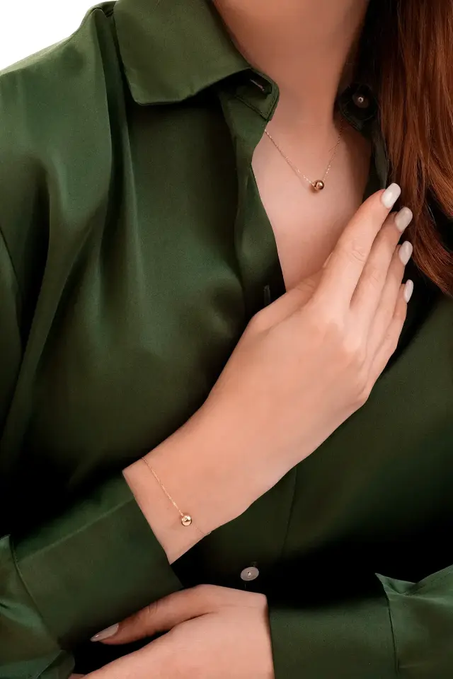 Altın Top Sade Kolye