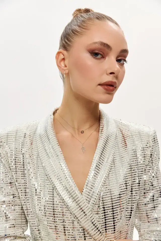 Altın Mineli Taşlı Kolye