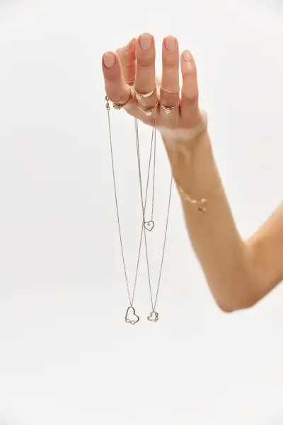 ALTIN TEKTAŞ KALP KOLYE