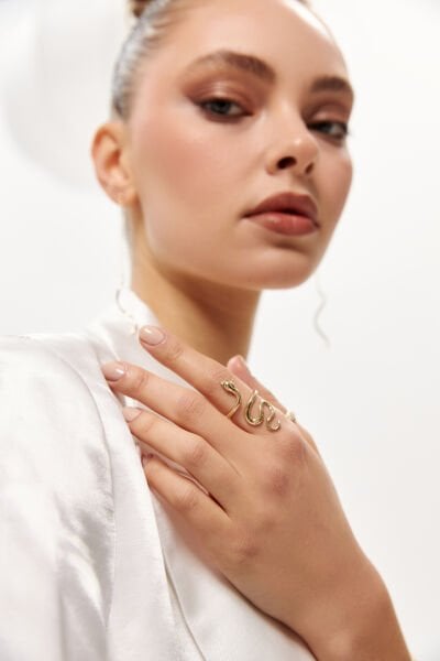 Altın Sade Snake Yüzük