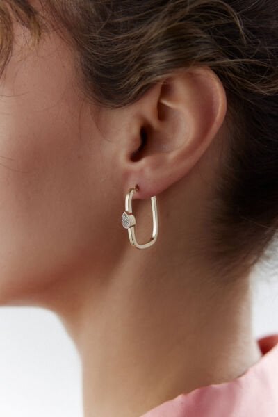 ALTIN DAMLA  TAŞLI KÜPE