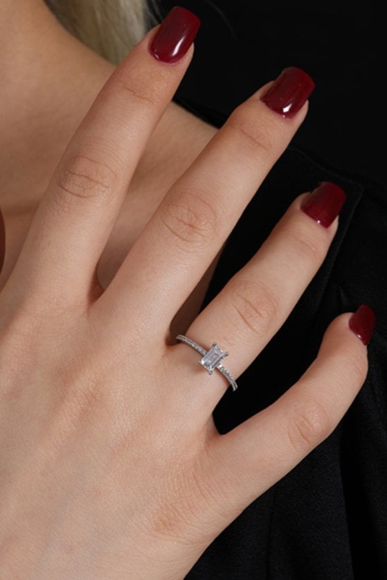 Altın Dörtgen Baget Yüzük