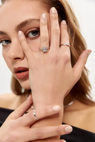 Altın Beyaz Baget Yüzük