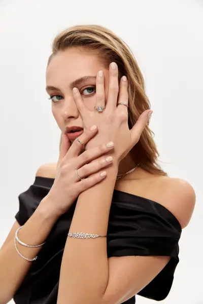 ALTIN BEYAZ BAGET YÜZÜK