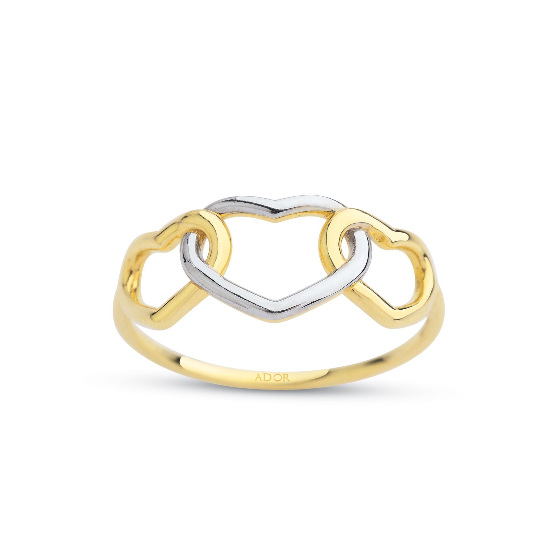 ALTIN ÜÇLÜ KALP YÜZÜK