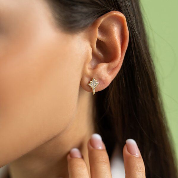 Altın Sirius Yıldız Küpe