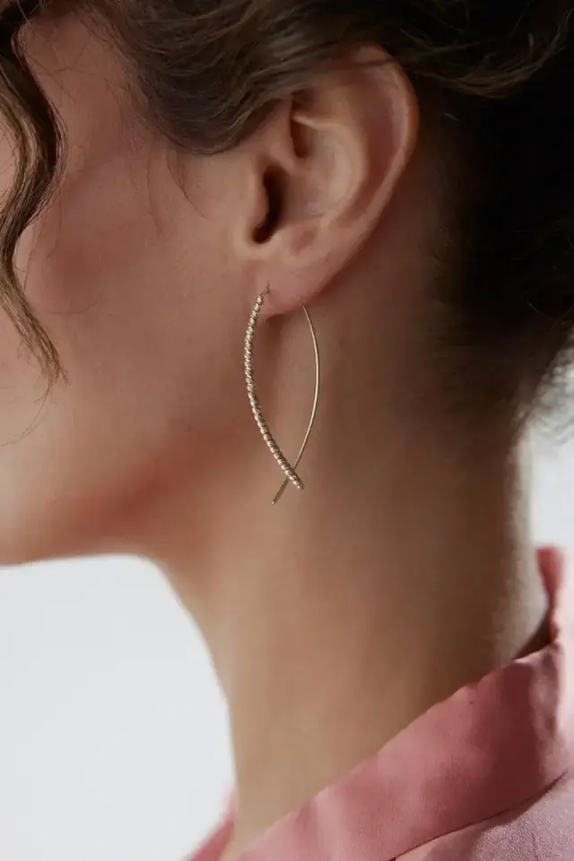 Altın Dorika Çengel Küpe