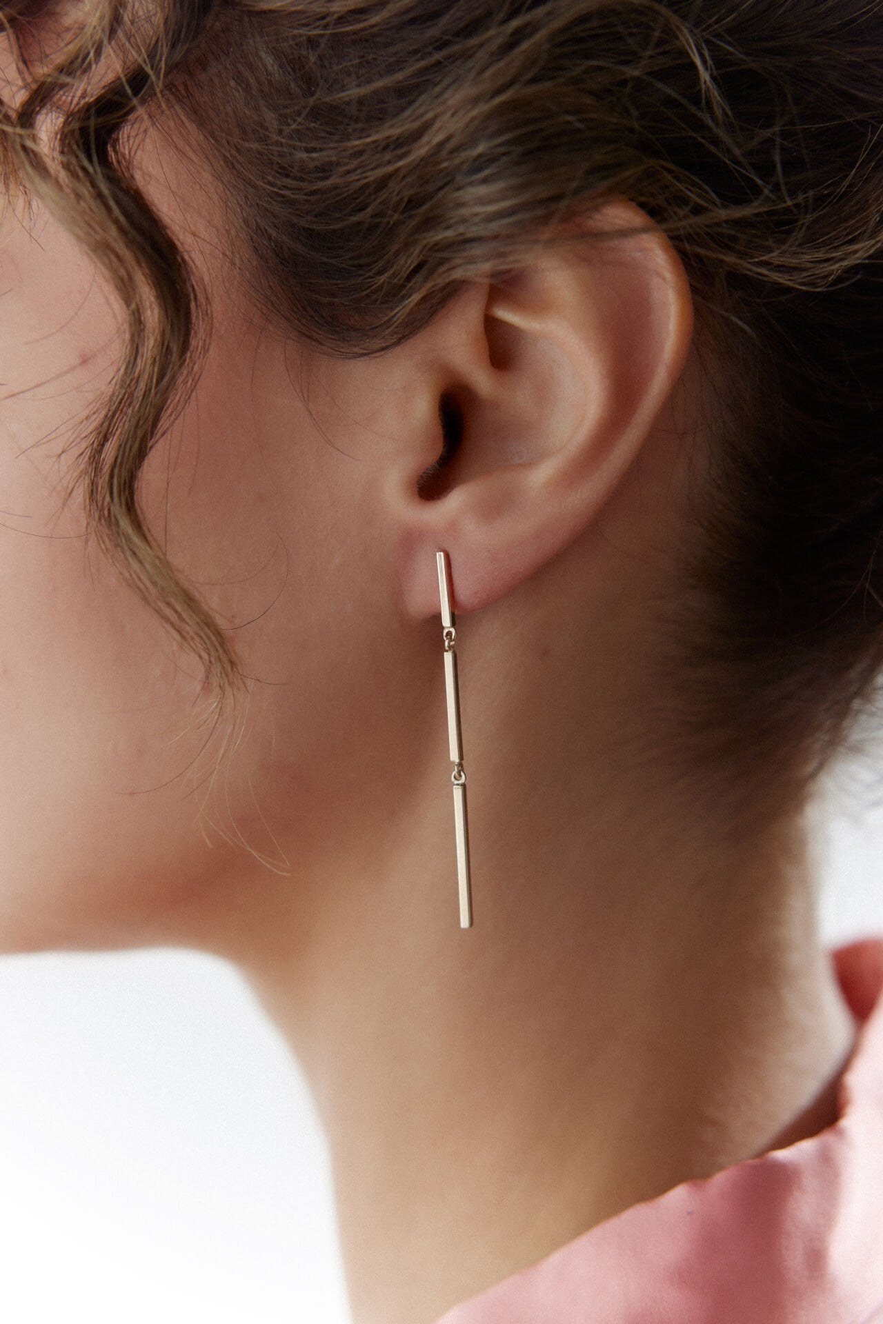 Altın Yeşil Çubuk Küpe