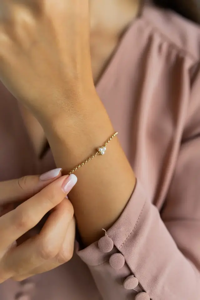 Altın Üç İnci Bileklik