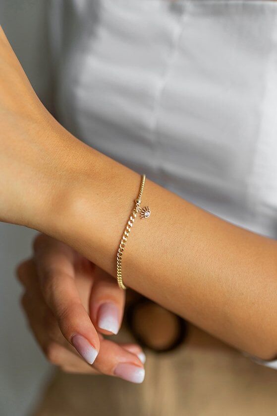Altın Evil Eye Bileklik