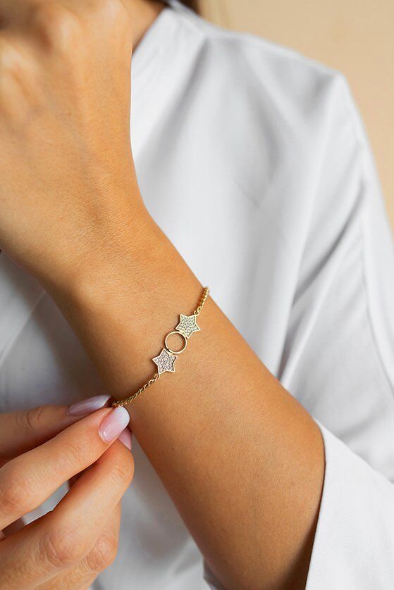 Altın Tasarım Yıldız Bileklik