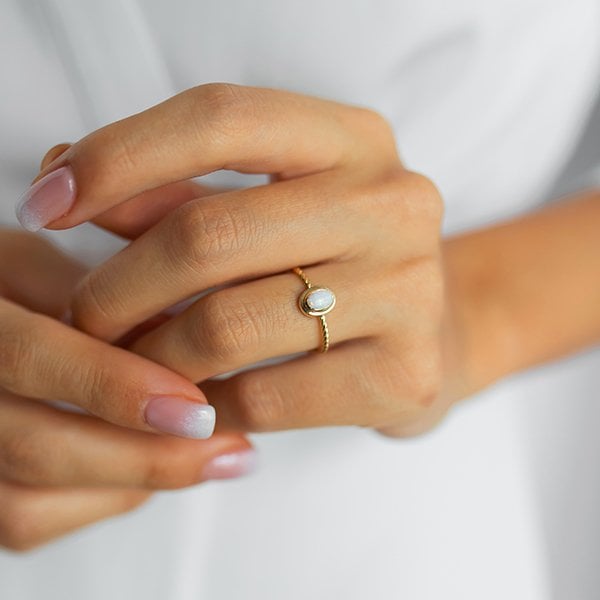 ALTIN OPAL TAŞLI VİNTAGE YÜZÜK