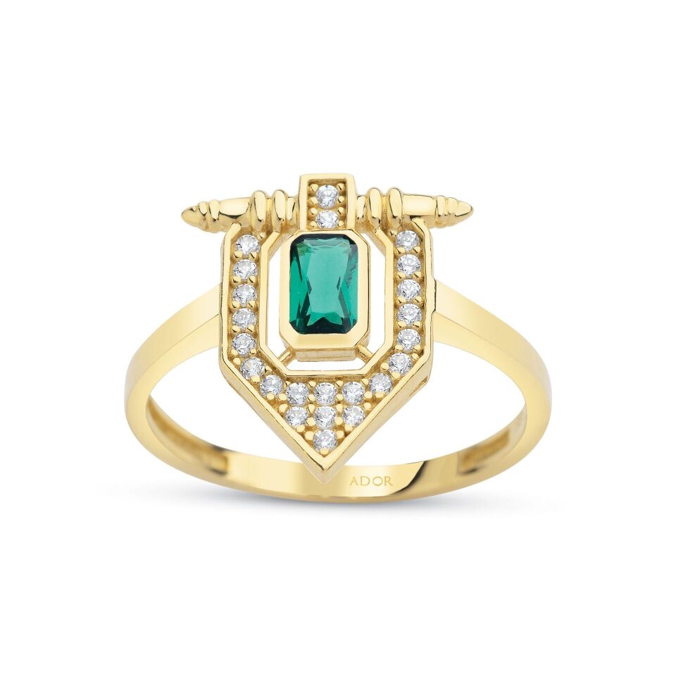 Altın Mühür Renkli Taşlı Yüzük 10 - Ruby