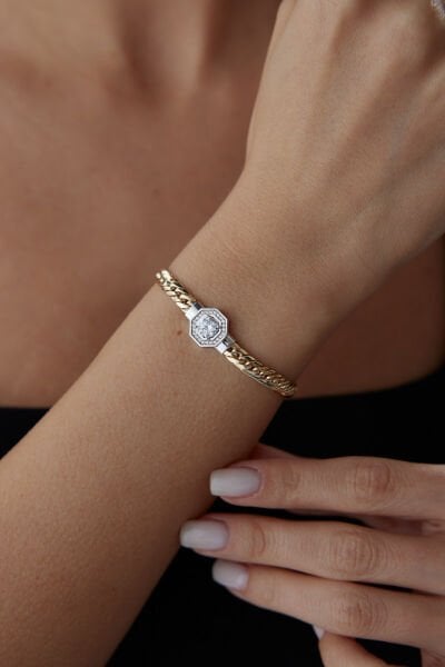 Altın Baget Taşlı Gurmet Bileklik