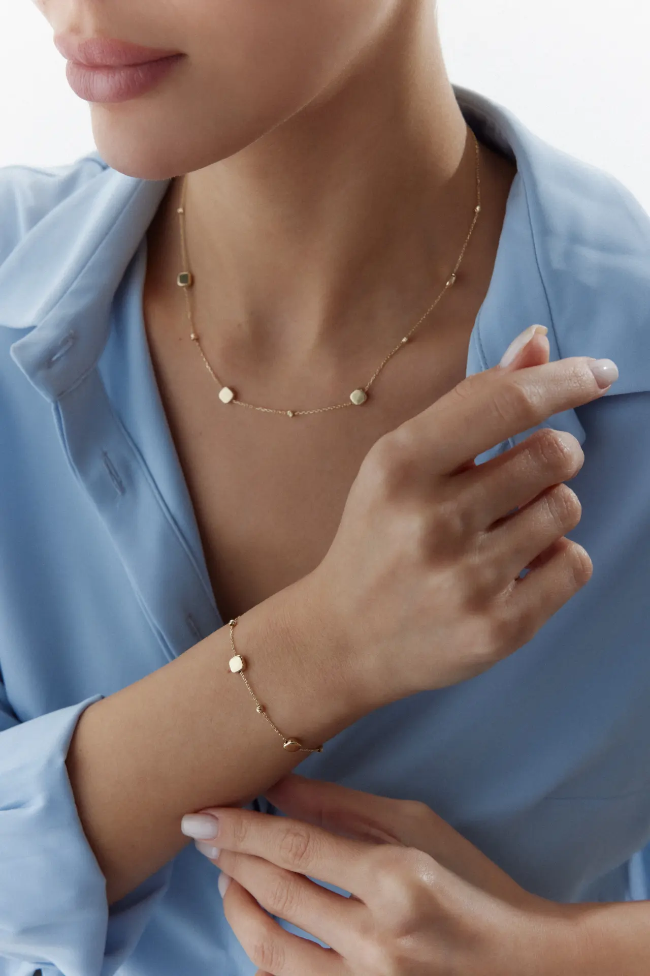 ALTIN DORİKALI KÜP KOLYE/BİLEKLİK