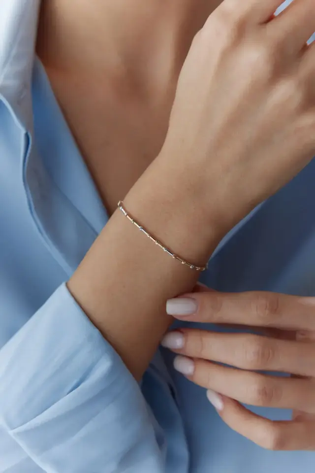 Altın Üç Renk Dorika Bileklik