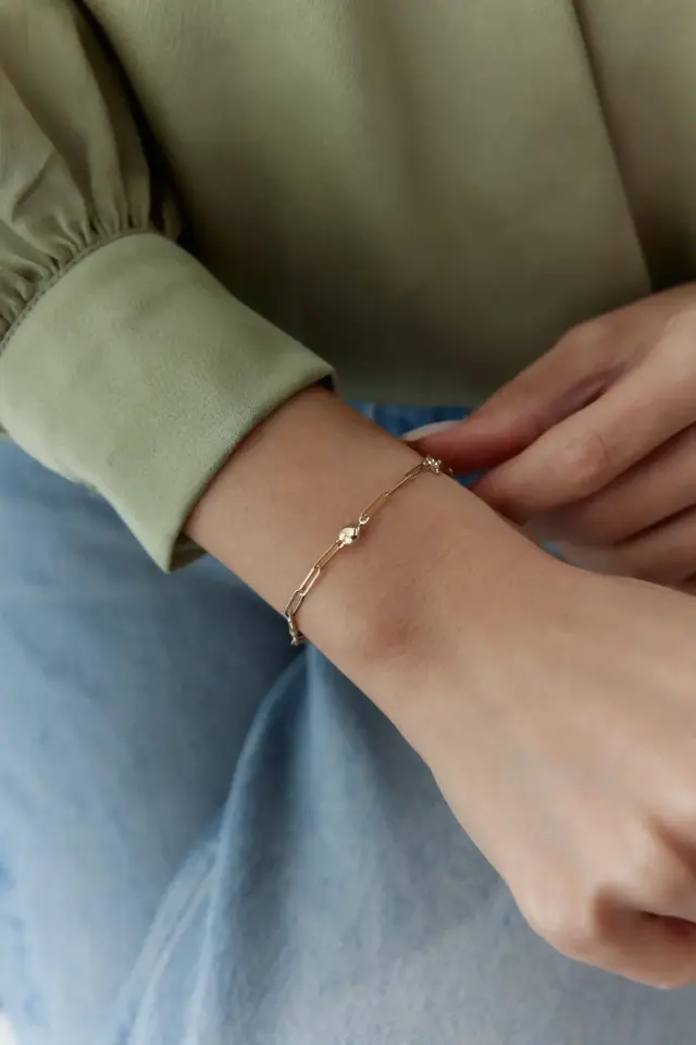 Altın Kalp Anahtar Bileklik