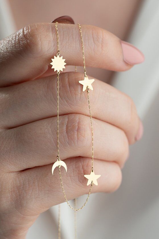 Altın Lazerli Şans Kolye