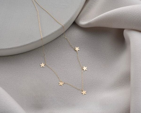 ALTIN 5'Lİ YILDIZ KOLYE