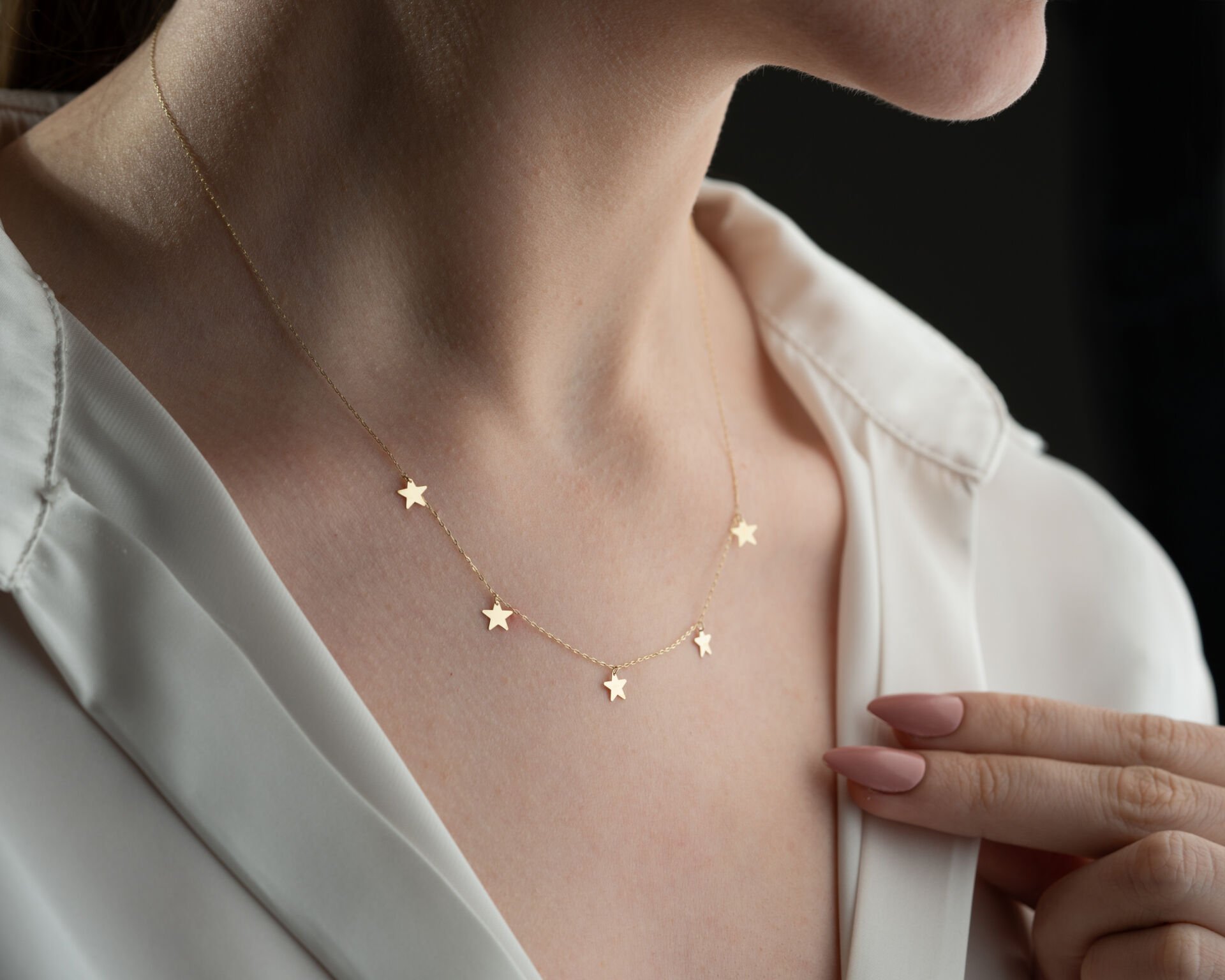 ALTIN 5'Lİ YILDIZ KOLYE