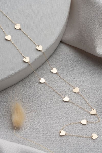 Altın Sallantılı Kalp Kolye