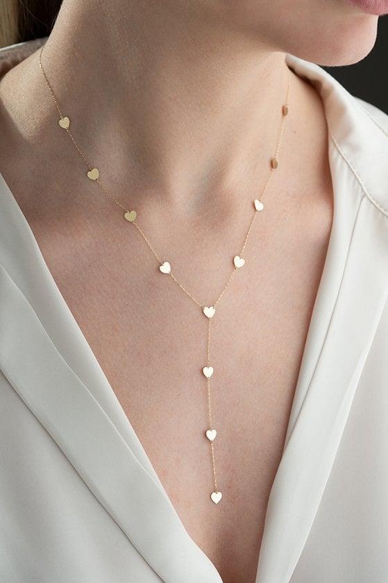 Altın Sallantılı Kalp Kolye