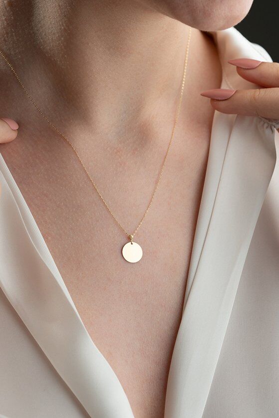 Altın Lazerli Plaka Kolye