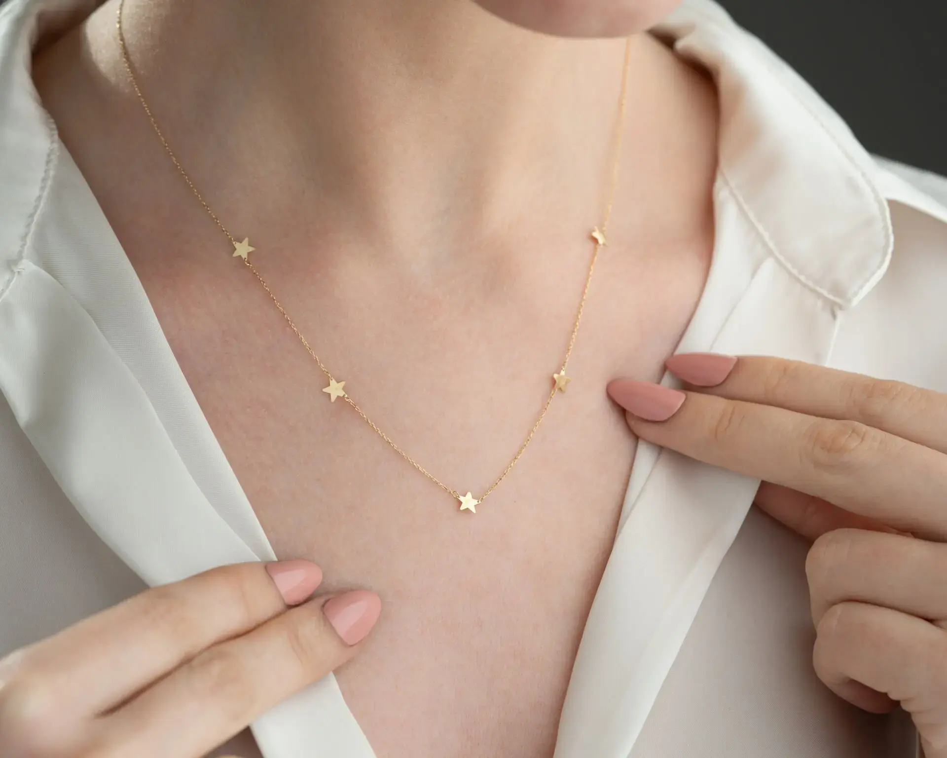 ALTIN 5'Lİ YILDIZ KOLYE