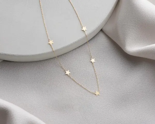 ALTIN 5'Lİ YILDIZ KOLYE