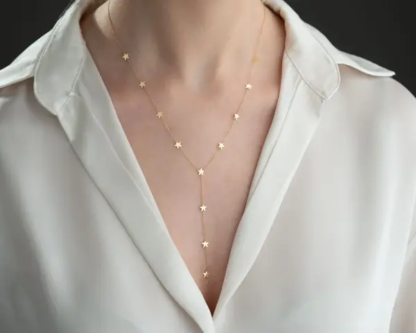 ALTIN SALLANTILI YILDIZ KOLYE