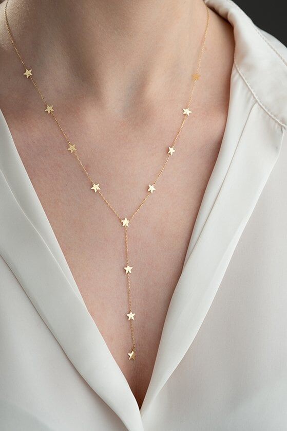 Altın Sallantılı Yıldız Kolye