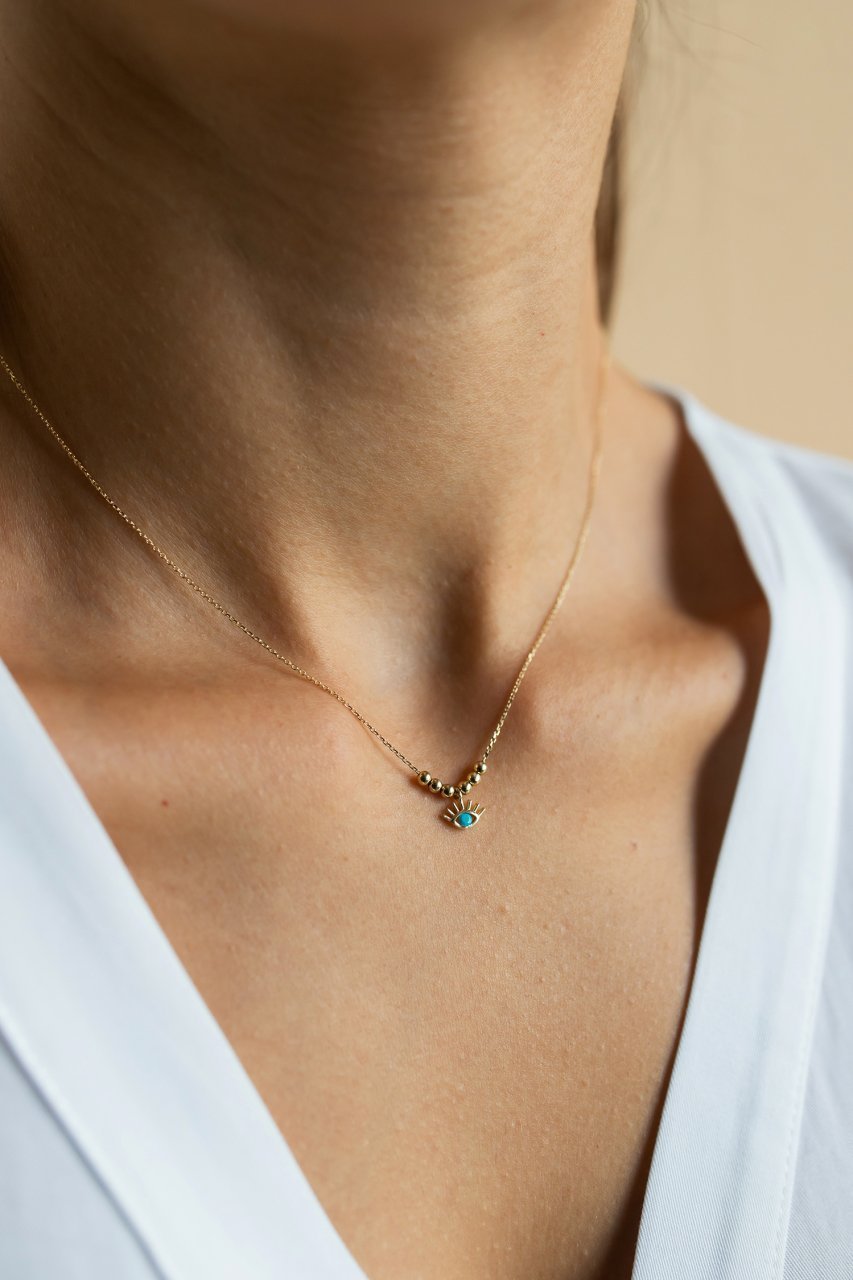 Altın Dorikalı Göz Kolye