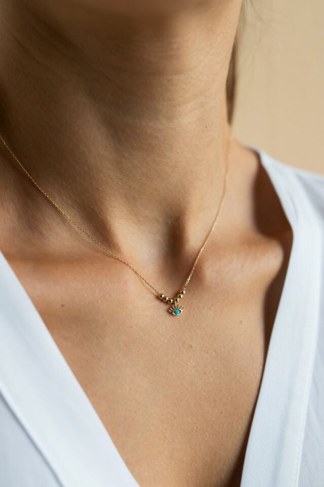 Altın Dorikalı Göz Kolye