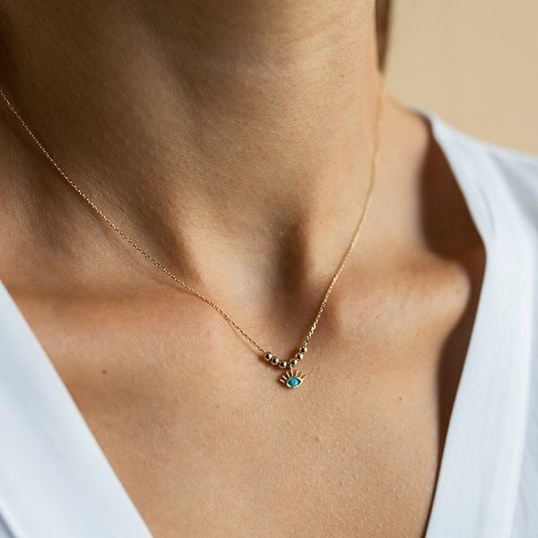 Altın Dorikalı Göz Kolye