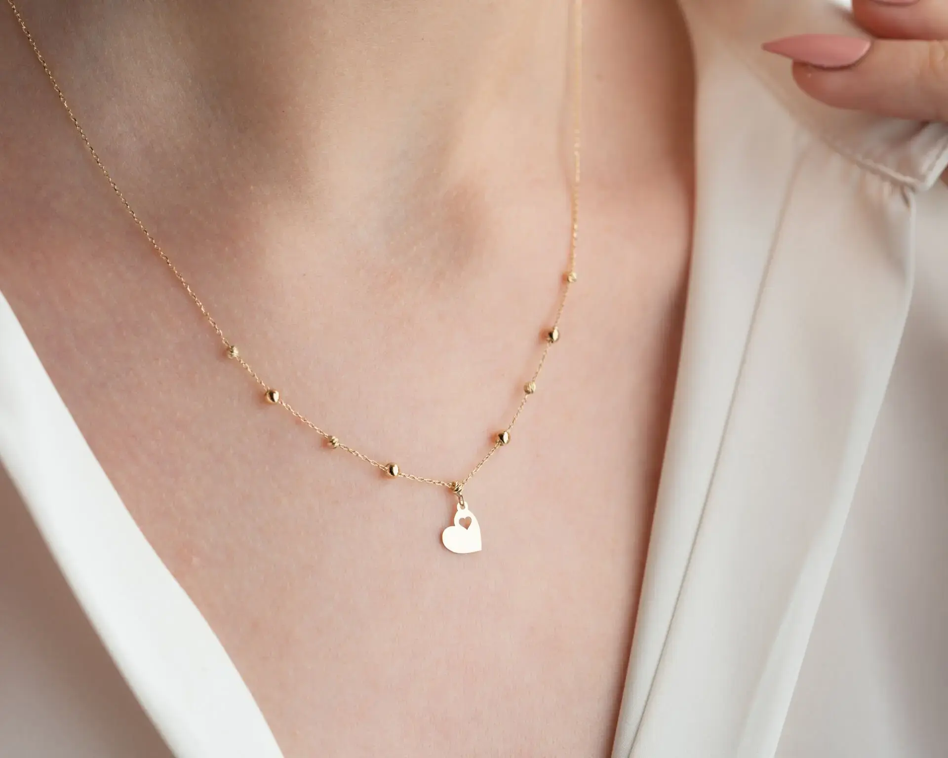 ALTIN DORİKALI KALP KOLYE