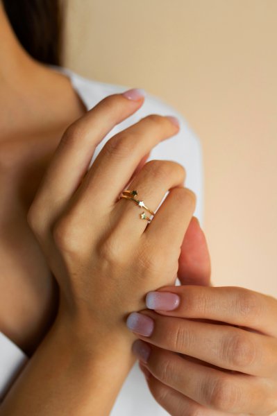 Altın Tria Yıldız Yüzük