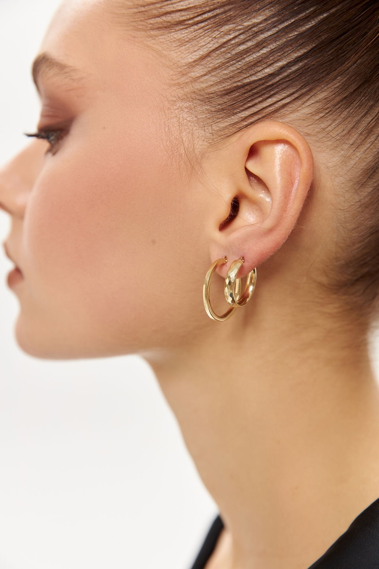 Altın Yassı Model Halka Küpe