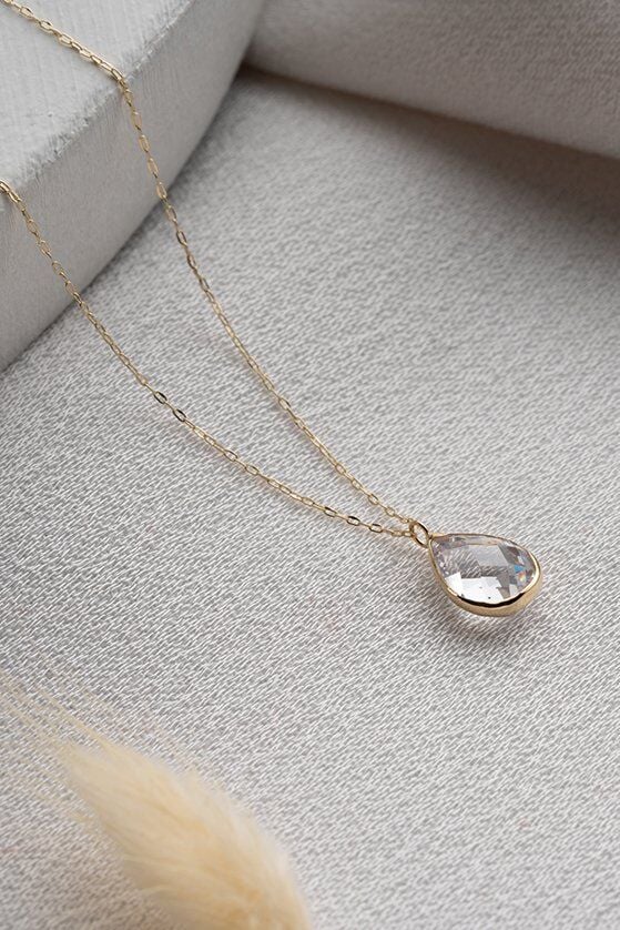 Altın Zirkon Taşlı Kolye