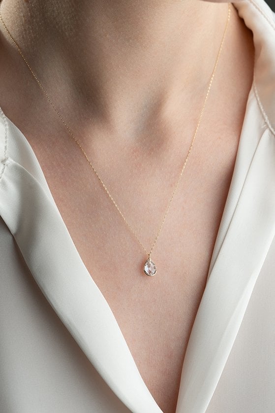 Altın Zirkon Taşlı Kolye