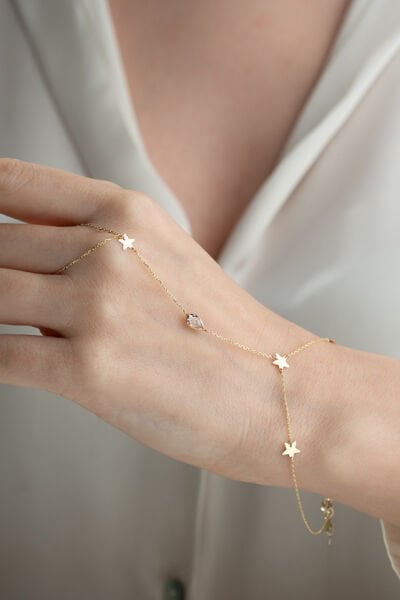 Altın Zirkon Taşlı Yıldız Şahmeran