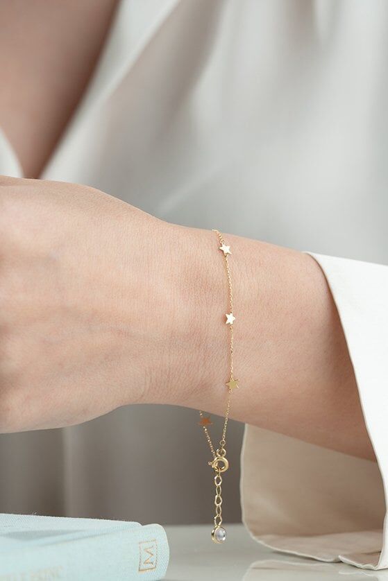 Altın Yedili Yıldız Bileklik