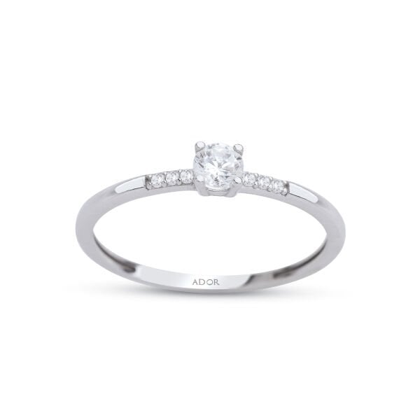 BEYAZ ALTIN TEKTAŞ YÜZÜK