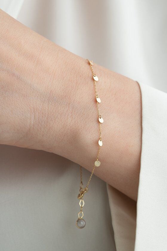 Altın On Birli Mini Plaka Bileklik