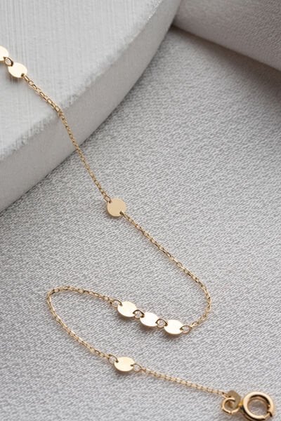 Altın Sekizli Mini Plaka Bileklik