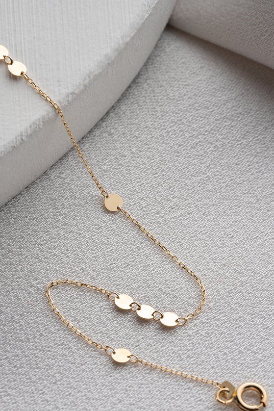 Altın Sekizli Mini Plaka Bileklik