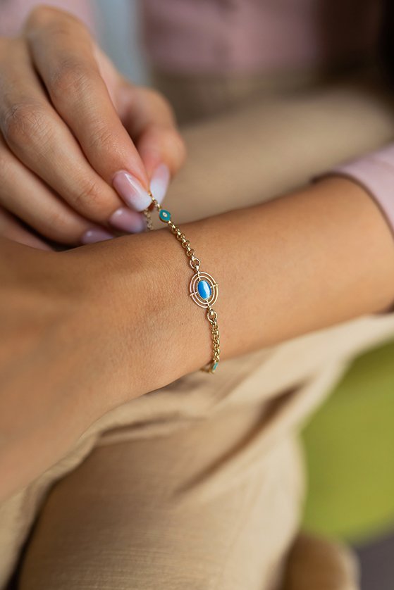 Altın Vintage Pusula Bileklik