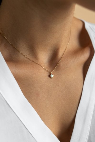 ALTIN MİNİ OPAL KOLYE