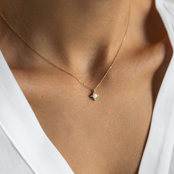 ALTIN MİNİ OPAL KOLYE