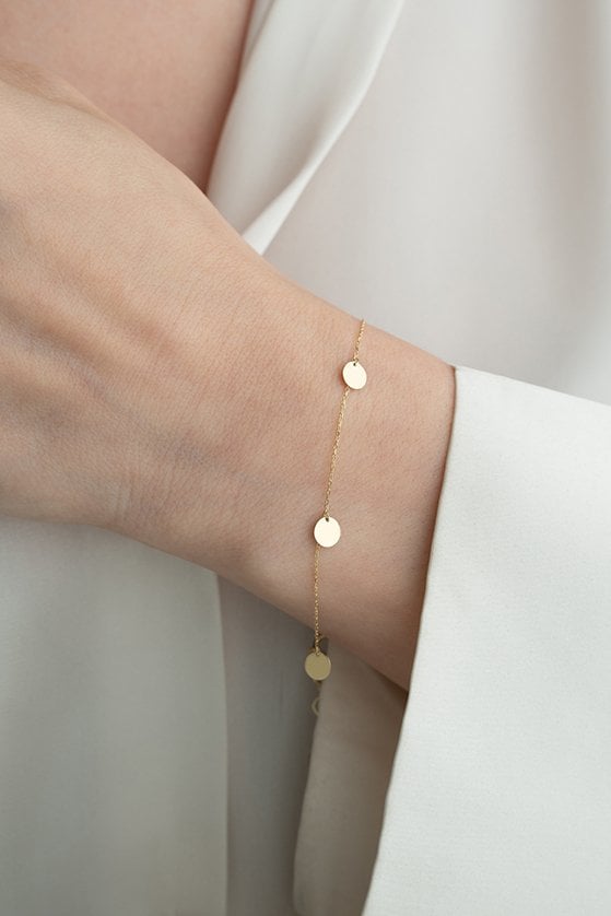 Altın Mini Beşli Plaka Bileklik