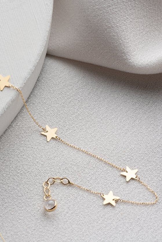 Altın Beşli Yıldız Bileklik